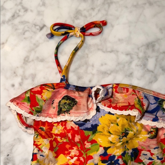 Zimmermann Red Floral One-Piece Swimsuit 2Y - Picture 3 of 10